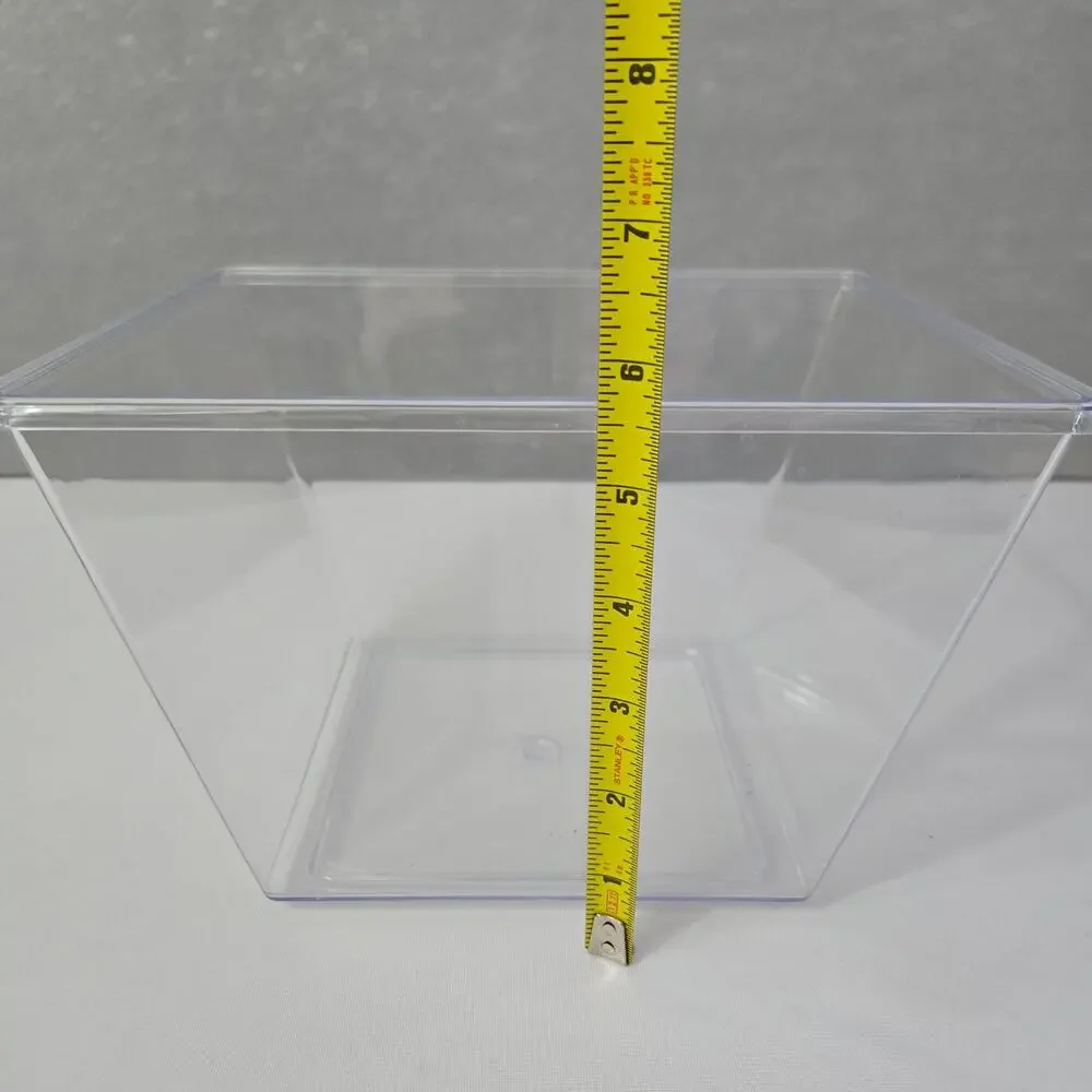 Square 3 qt Plastic Aquarium Fish Tank with Removable Lid Including Gravel